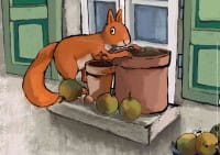 Fünf Nüsse für Eichhörnchen. Kamishibai Bildkartenset