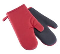 Ofenhandschuhe, rot/schwarz, 1 Paar Baumwolle/Neopren, 30°C-Wäsche