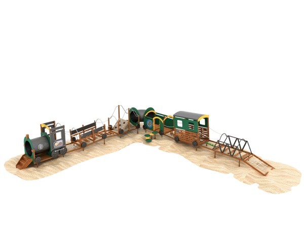 Wisdom Outdoor Spielplatzgerät “Eisenbahn”, mit Kreichtunnel