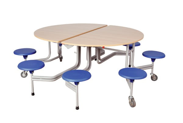 8er Tisch-Sitz-Kombination oval, Sitzhöhe 43,5 cm