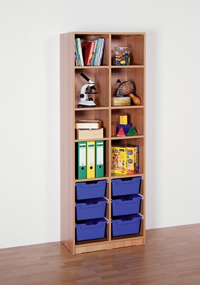 Regal mit 6 Ergo Tray Boxen , B/H/T: 70 x 190 x 40 cm