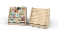 Bücherregal mit Textilfächern