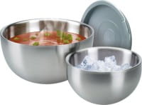 Thermoschüssel Heiß / Kalt, Ø22cm, 2,5Ltr., m. Kunststoffdeckel, Edelstahl, doppelwandig