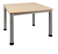 Quadrat-Tisch mit Stahlgestell, 80x80, fahrbar oder feststehend
